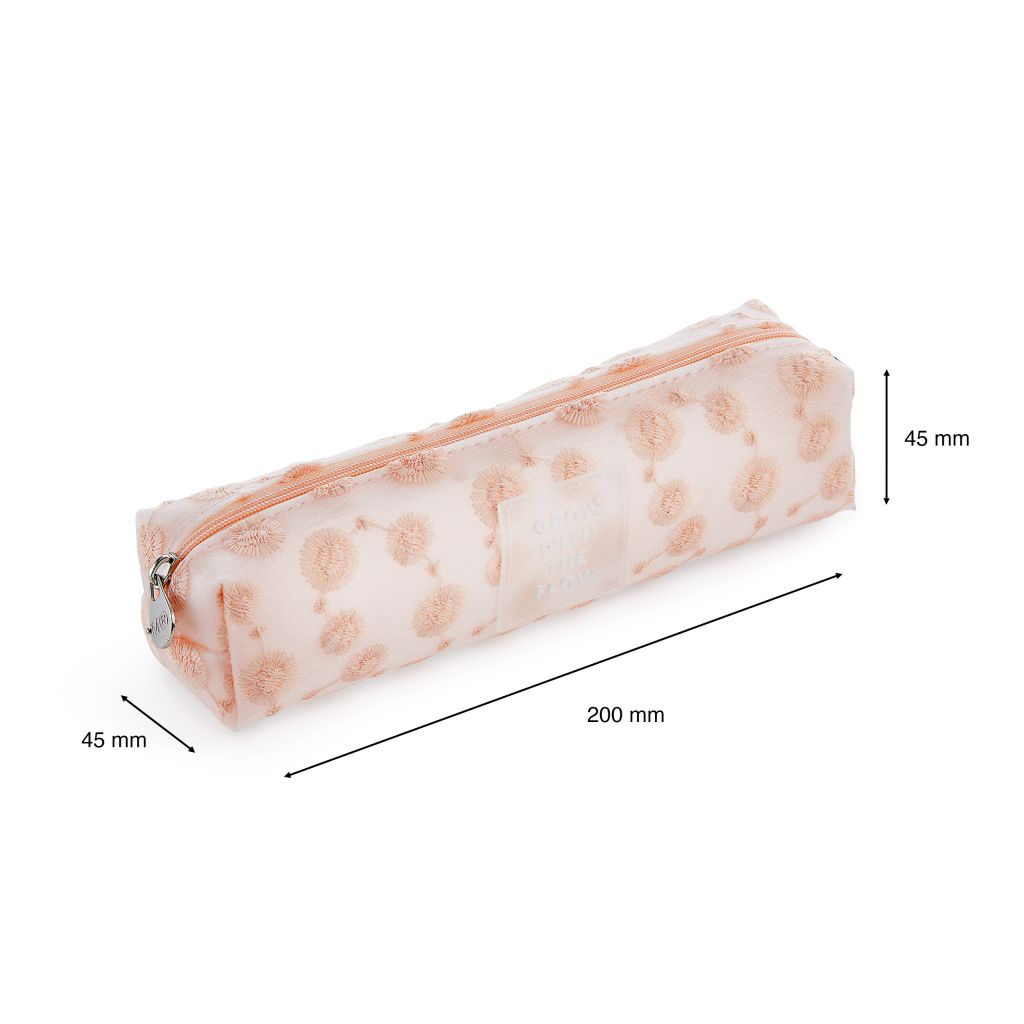 Miquelrius - Mini Pencil case, Includes Elastic Band, Zip Closure, Pencil  case Size 190 x 25 x 40 mm, Design Nordic Flowers